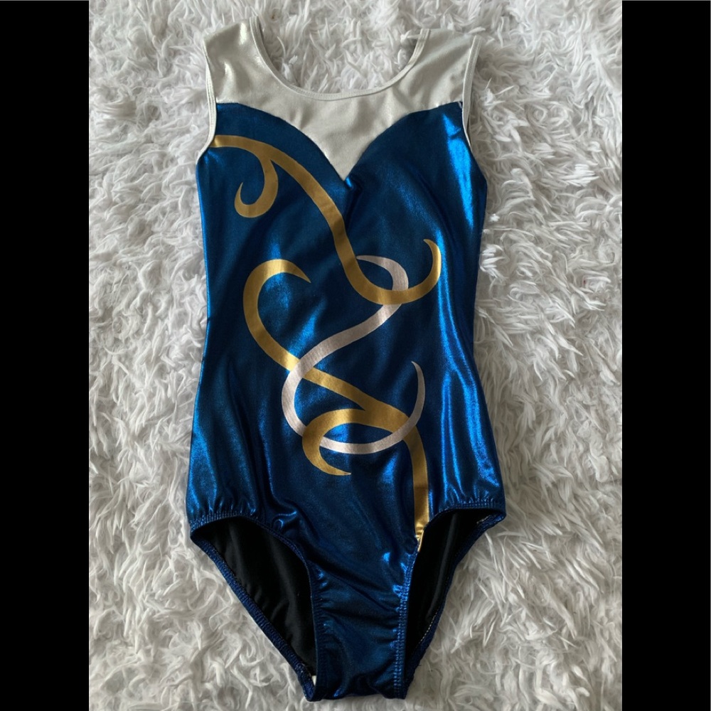 blue gymnastics leotard